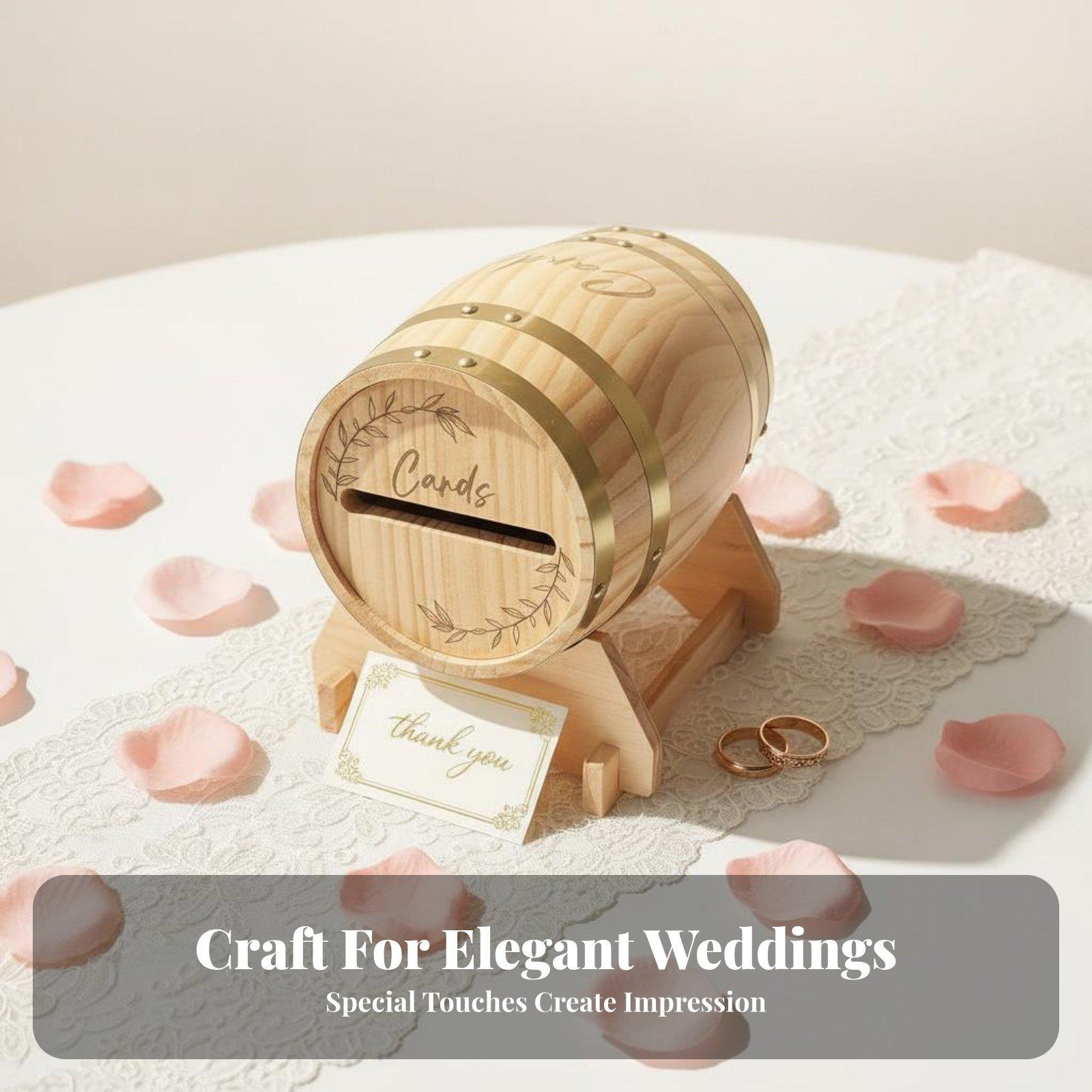 Wedding Card Box - Caja de madera grande para tarjetas