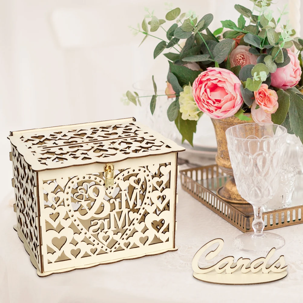 Caja de madera para tarjetas d - Wedding Card Box reseña y precio